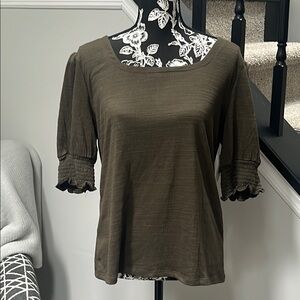 NWT Nine West Olive Green Tee-Large